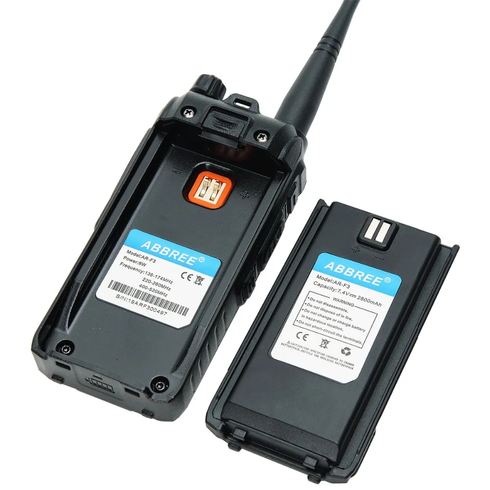 Abbree AR-F3 трехдиапазонный 8 Вт рация uhf vhf 220-260 МГц ветчина длинный диапазон ручной двухсторонний cb радио добавить тактическую антенну