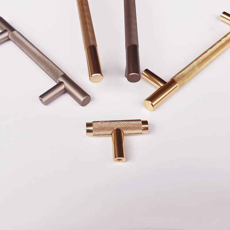 Ручка шкафа с накатанной текстурой золотые ручки для ручка ящика мебельные