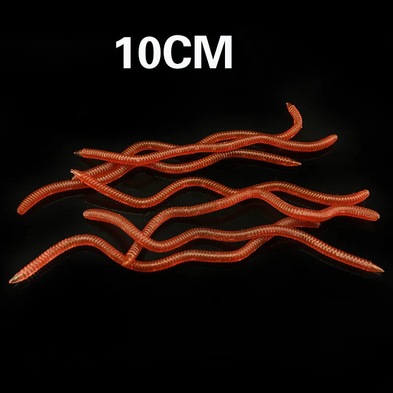 20 шт. искусственные красные рыболовные черви 8 см 10 см|Наживки для рыбной ловли| |
