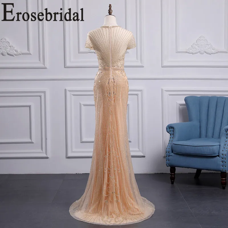 Erosebridal, короткий рукав, Русалка, вечернее платье с бюстгальтером, элегантное, на молнии, сзади, длинное, официальное, женское, вечернее платье, платье для вечеринки