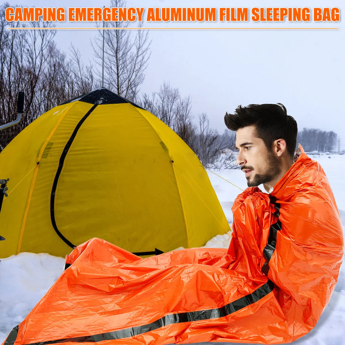 

Emergency Survival Sleeping Bag Outdoor Thermal Bivy Sack Waterproof Emergency Shelter Compact Windproof Durable for Camping
