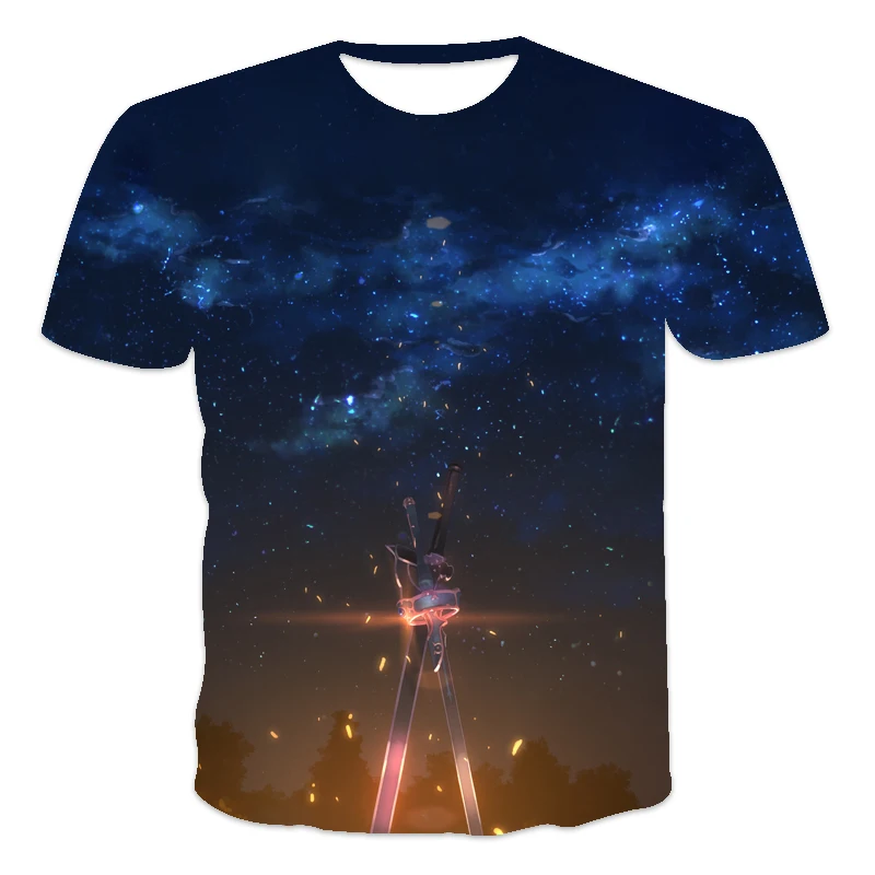 

Футболка мужская летняя с 3D-принтом, круглым вырезом и коротким рукавом