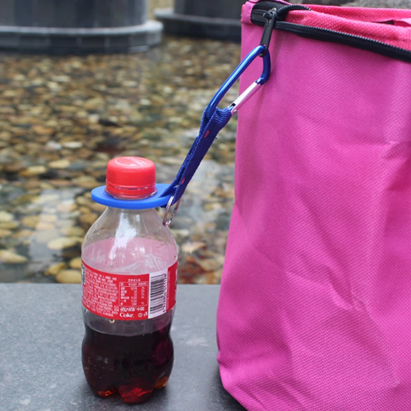 

100pcs D type carabiner webbing backpack buckle outdoor sports mineral water beverage bottle quick hanging keychain