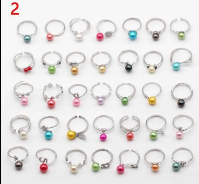 Кольца с жемчугом 925 SS серебряные кольца пресноводным регулируемый размер