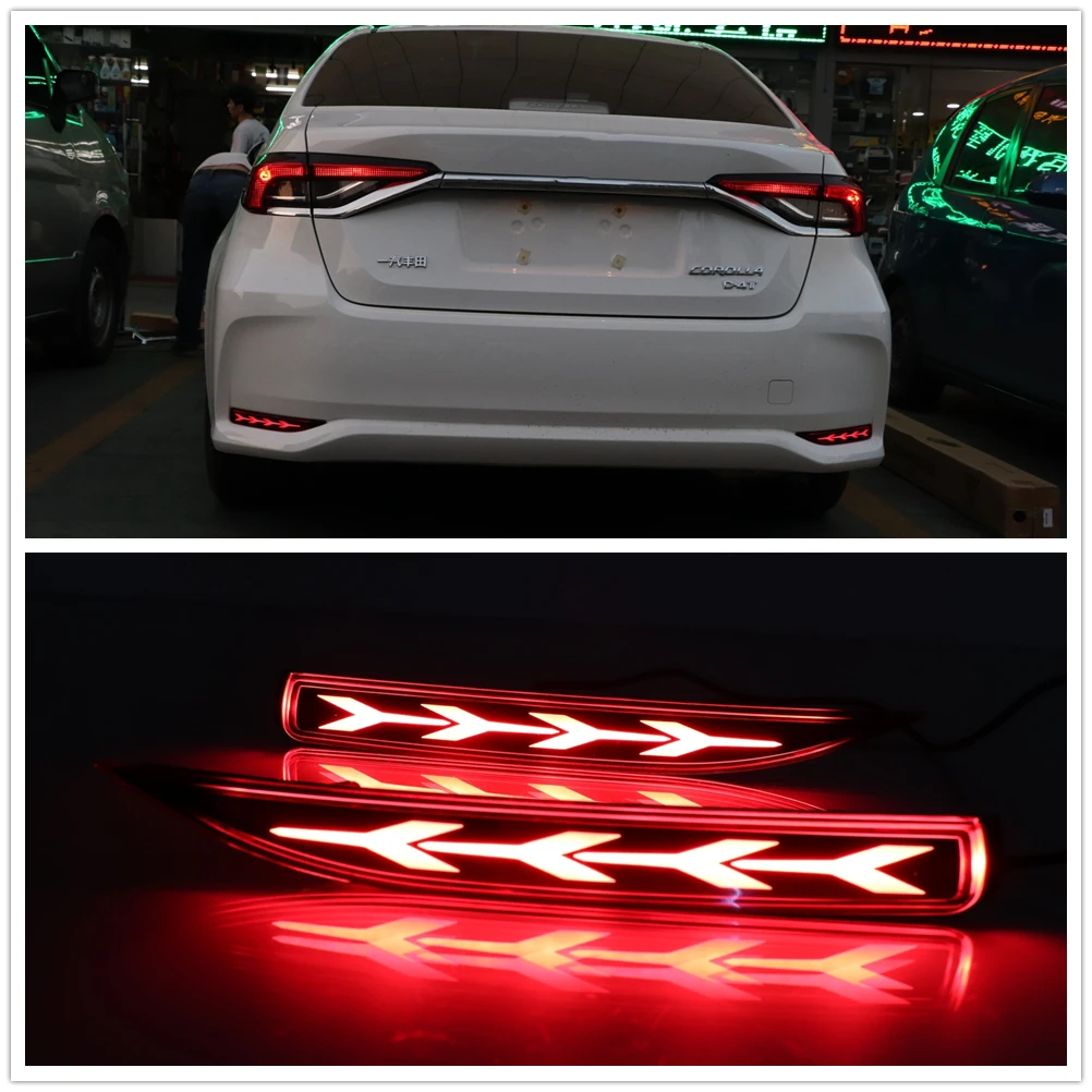 

Для Toyota Corolla Sedan 2019 2020 светодиодный задний бампер противотуманная фара диффузор Боковой Отражатель тормоз лампа светоотражающего сигнала