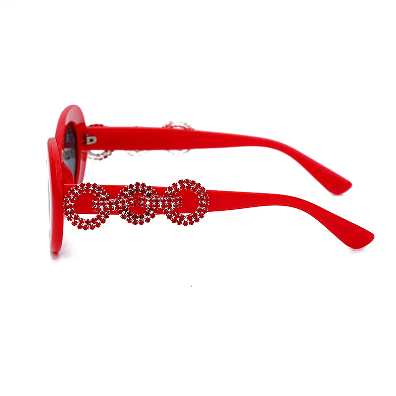 Модные сексуальные женские Овальные Солнцезащитные очки со стразами роскошные