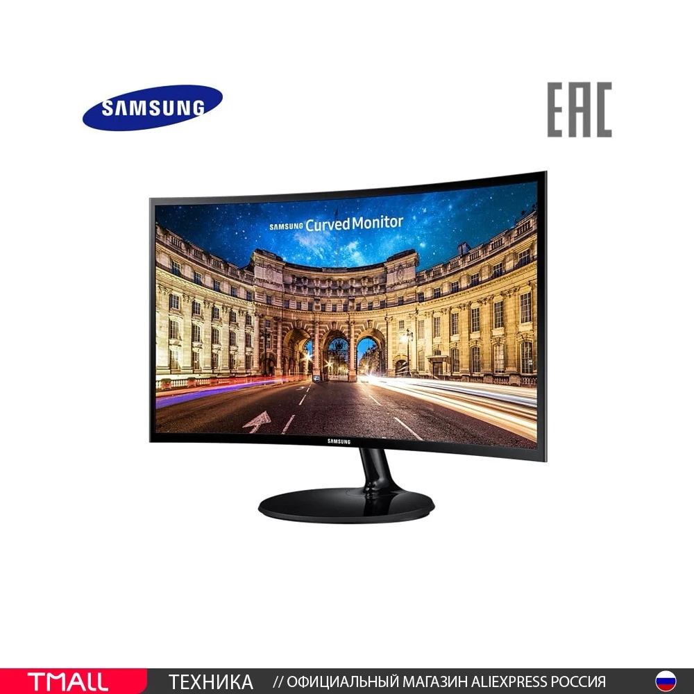 Монитор Samsung C24F390FHI 23.5" VA 1920x1080 16:9 3000:1 250 кд/м2 178° 4 мс черный изогнутый - купить по