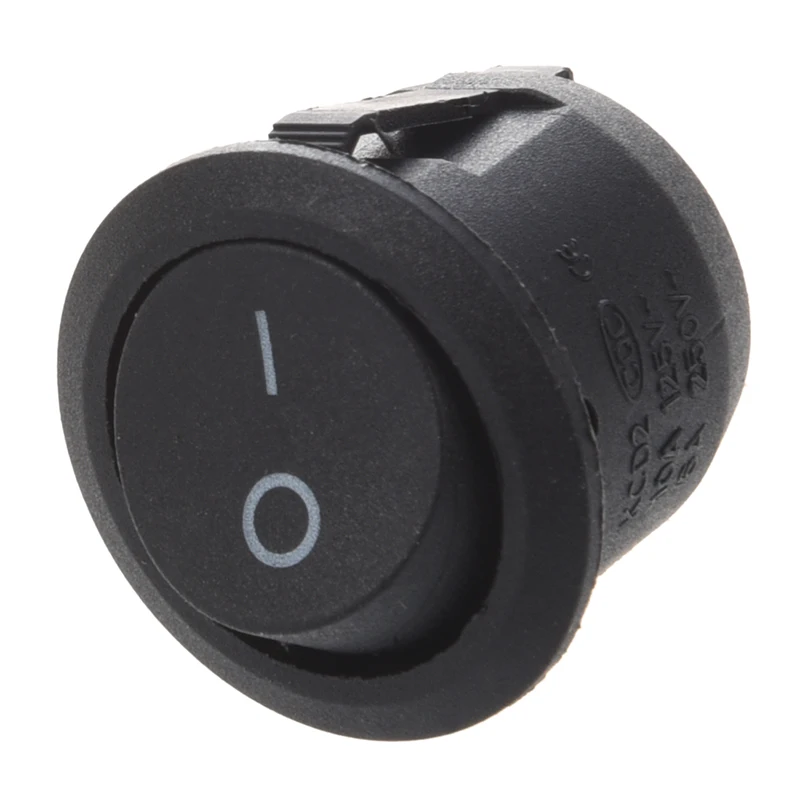 10 шт. AC 6A 10A 250V Вкл/Выкл кнопка в SPST Круглый Лодка кулисный переключатель черный |