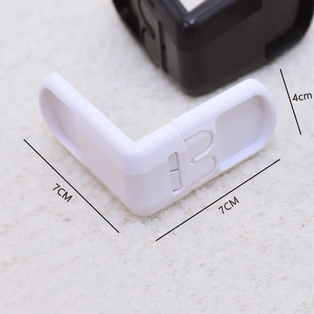 4 Pcs Multifunctional Baby Child Safety Lock Double Snap Fastener Drawer Cabinet Door Right Angle ABS Protection | Мать и ребенок