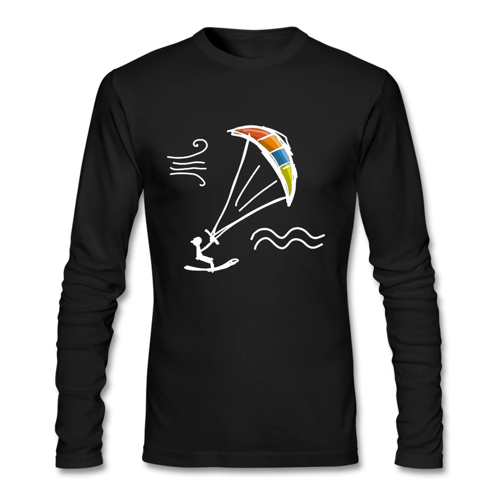 Модная спортивная черная футболка для кайтсерфинга кайтбординга брендовая