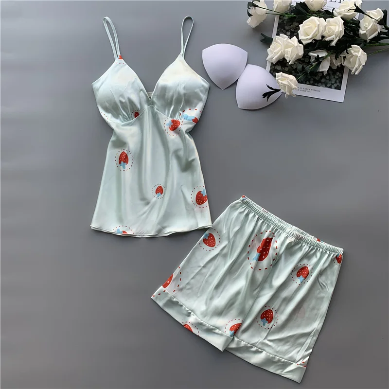 Пижама женская летняя шелковая с буквенным принтом | Женская одежда