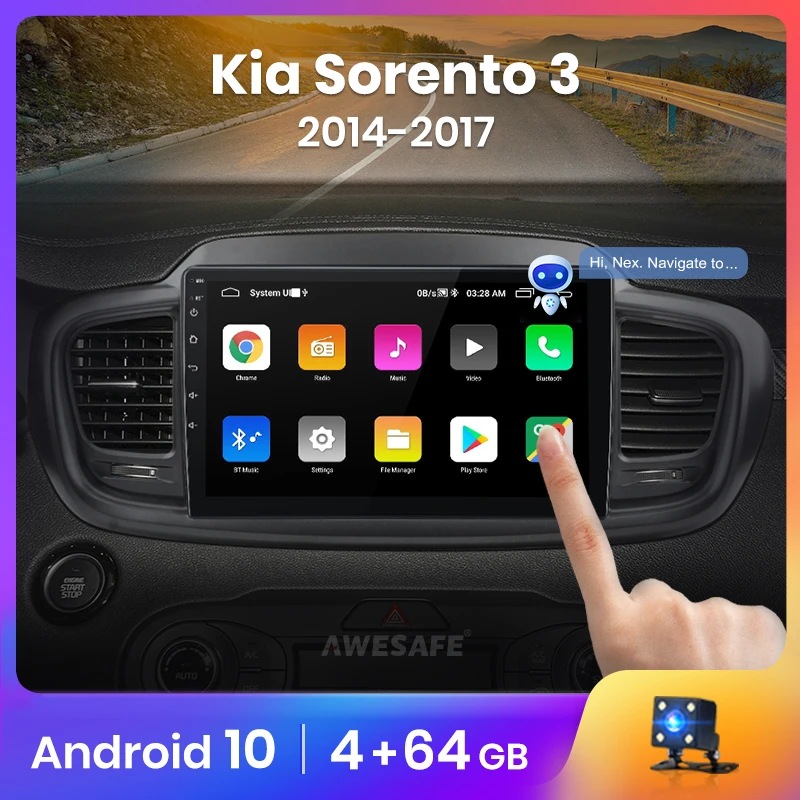 Автомагнитола AWESAFE PX9 для Kia Sorento UM 2014-2017 мультимедийный видеоплеер с GPS No 2 din Android 10 0