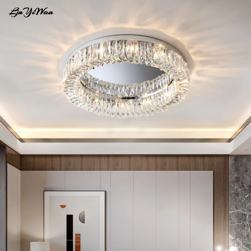 

Post modern crystal ceiling lamp simple European creative living room lamp light luxury bedroom lamp LED northern European lamps