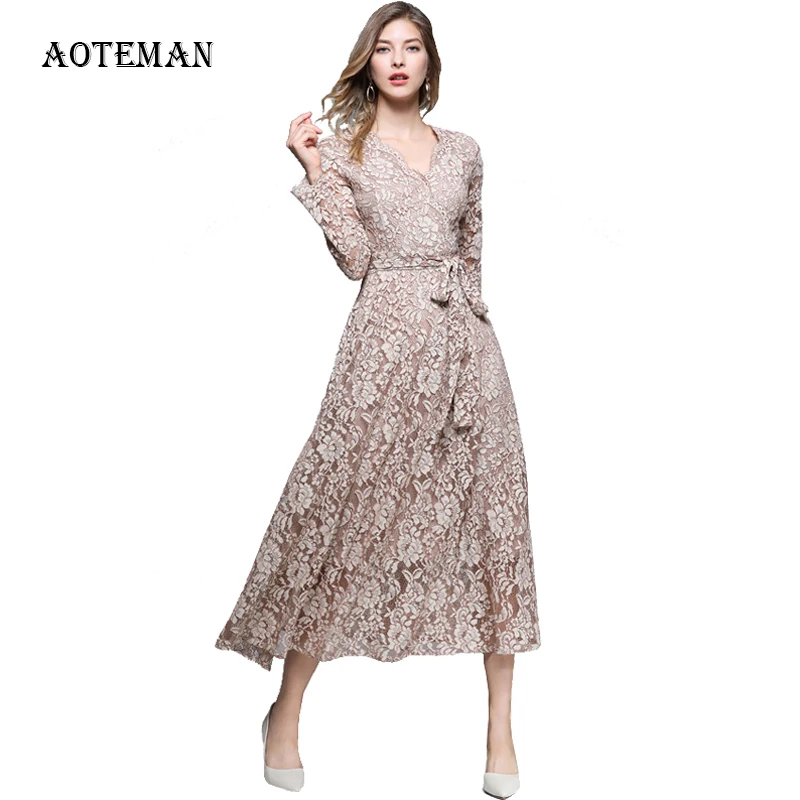 Женское кружевное платье с v-образным вырезом длинное облегающее для вечеринки