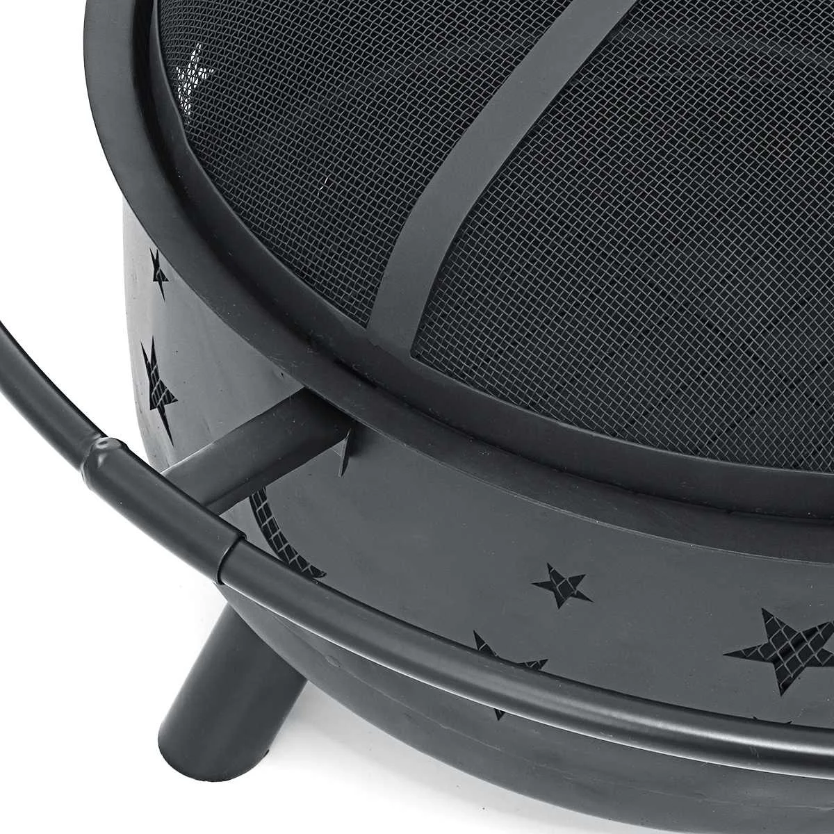 

30inch Steel Large Fire Bowl Cast Iron Firepit Modern Stylish Fire Pit Garden Outdoor for Garden Patio Terrace Camping Star Moon