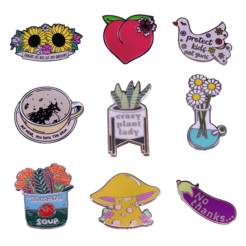 

Нижнее белье с рисунками горшечные растения металлическая брошь с эмалью, булавки и броши для Для женщин мужчин штырь отворотом рюкзак сумк...