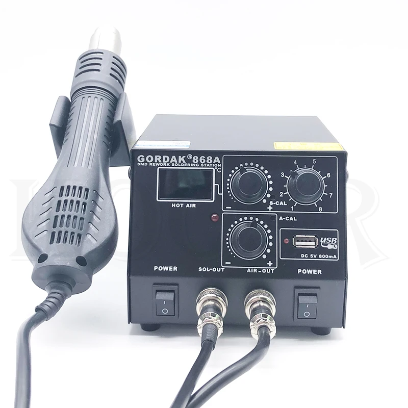 220V 500W паяльная станция GORDAK 868A 2 в 1 цифровой Дисплей Термовоздушная горячий воздух