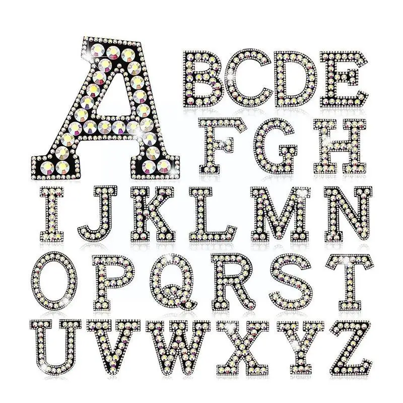 

English Alphabet Coth Stickers Handmade Ironing White Patch Pearl Embroidery Shiny Letter Adhesive Ab Clothes Pa E6g6