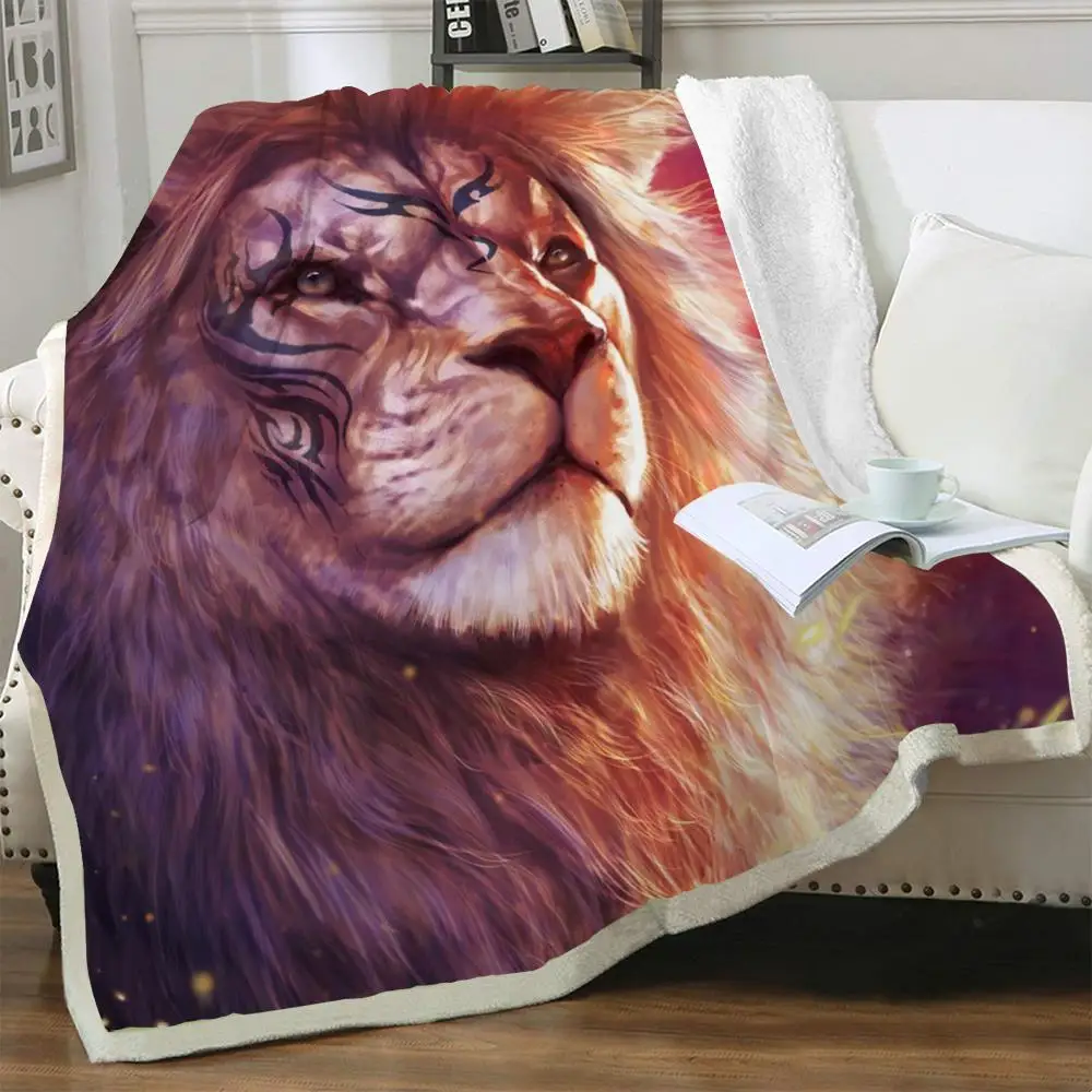 

NKNK Brank Lion Blanket Animal Bedding Throw Galaxy 3D Print Street Plush Throw Blanket Sherpa Blanket Fashion Vintage Polyester