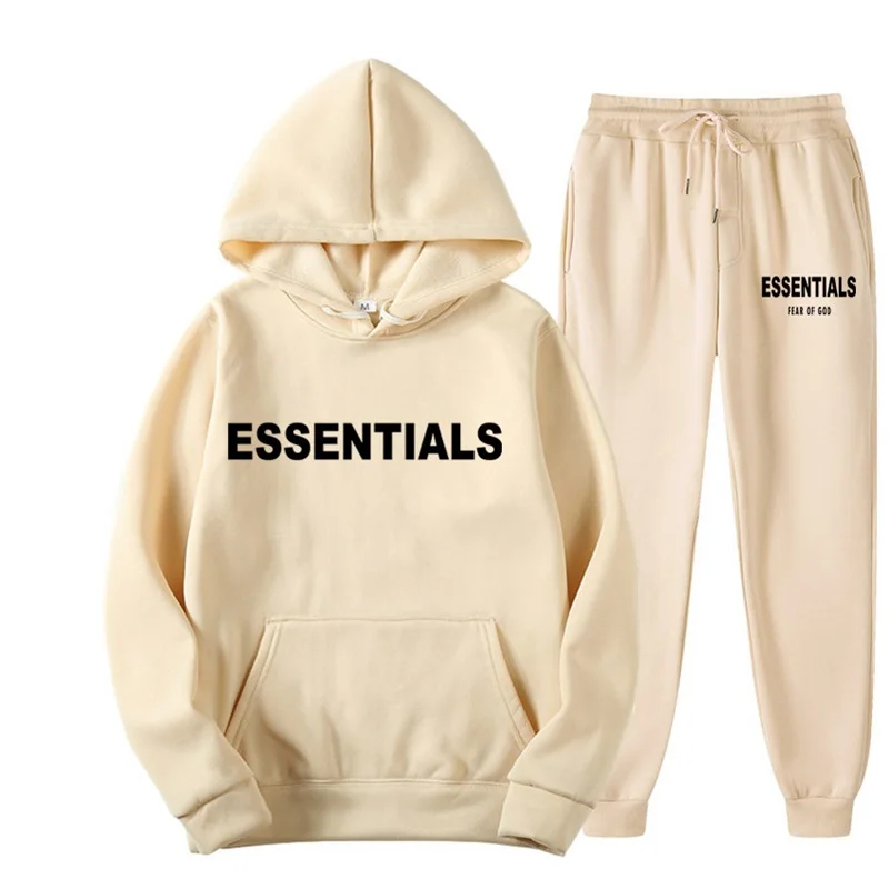 

Men's And Women's 2-piece Sports Suit Solid Color Sportswear Hooded Pullover Sweatpants Sweatshirt Casual Pants Suit Sportswear