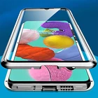 Магнитный флип-чехол для Samsung Galaxy a51 a515F 2019 a50 m30s a30s a71 a10 a20 a30 a70, двухсторонний чехол из закаленного стекла