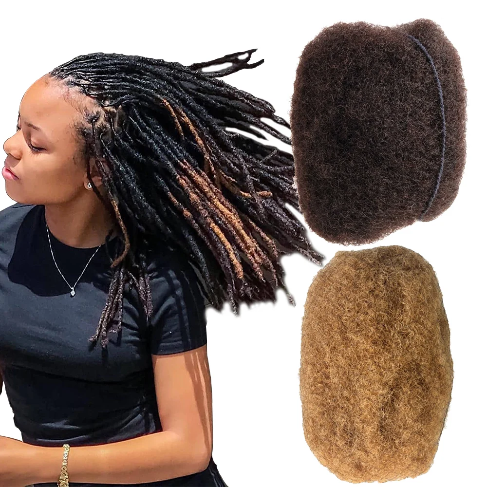 YONNA Tight Afro Kinky Bulk 100% Human Hair For Dreadlocks, Twist Braids Medium Brown and Honey Blonde Weight 4 Ounce 4pcs/lot