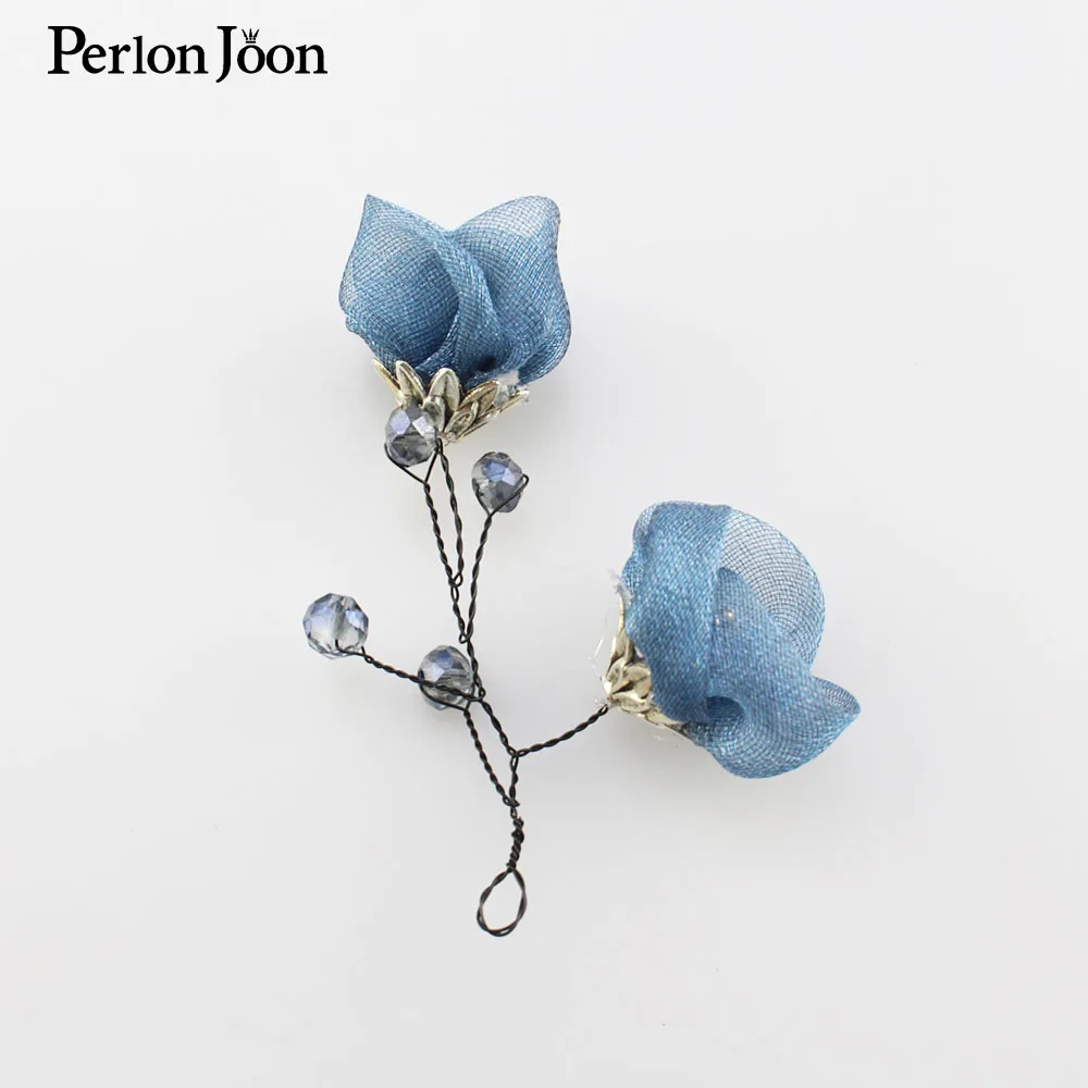50PCS Handmade pearl crystal cloth flower DIY Hair accessories brooch clothing decoration SJ004 | Дом и сад