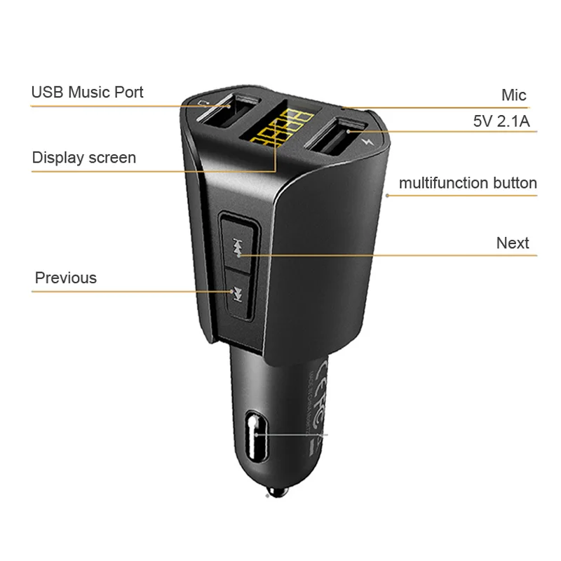 Автомобильный Bluetooth-передатчик AGETUNR T23 с двумя USB-портами | Автомобили и мотоциклы