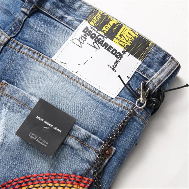 

2021 Hot Sale DSQ2 Dsquared2 Jeans Men Women Summer 100% Cotton Blue Pants Male Newest Top Popular Patchwork holes Jeans Unisex