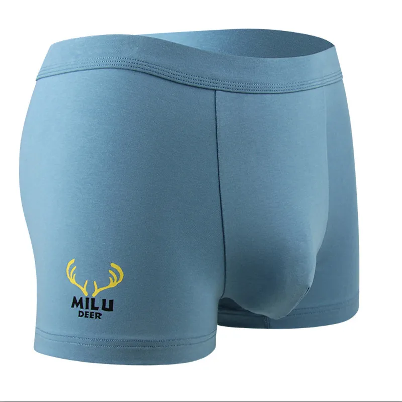 

Men's Double-Layer Inner Underpants Milu Deer Comfortable Seamless Fit Belt Men's Increase Pouch Mid-rise Boxers Shorts