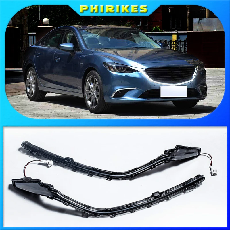 

Для Mazda 6 Atenza 2016 2017 2018 решетка DRL Контур светодиодный Ширина светильник DRL сигнала светильник противотуманные лампы дневного света светильни...