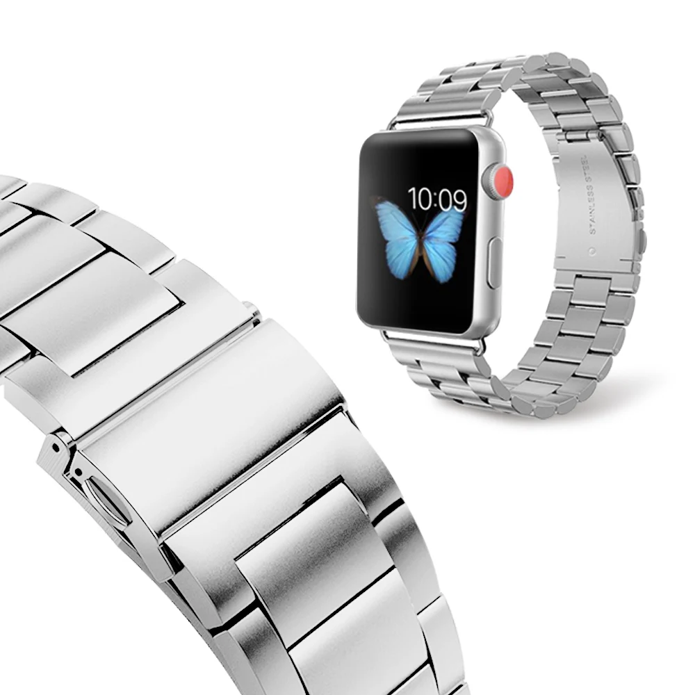 Ремешок из нержавеющей стали для Apple Watch 42 мм серия 5 4 3 2 1 сменная классическая