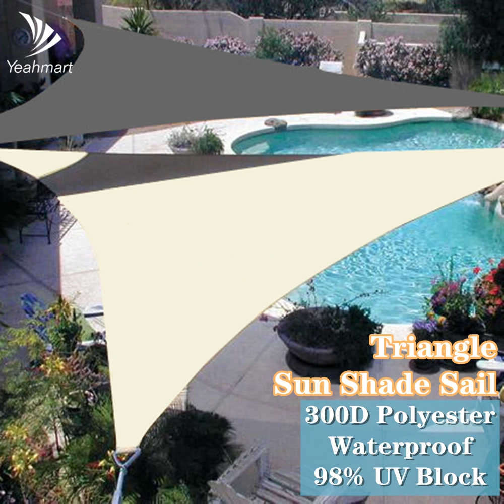 

Triangle Sun Shade Sail Gray Rectangle Waterproof Polyester Canopy Sun Shelter UV Block for Grade Outdoor Patio Garden Backyard