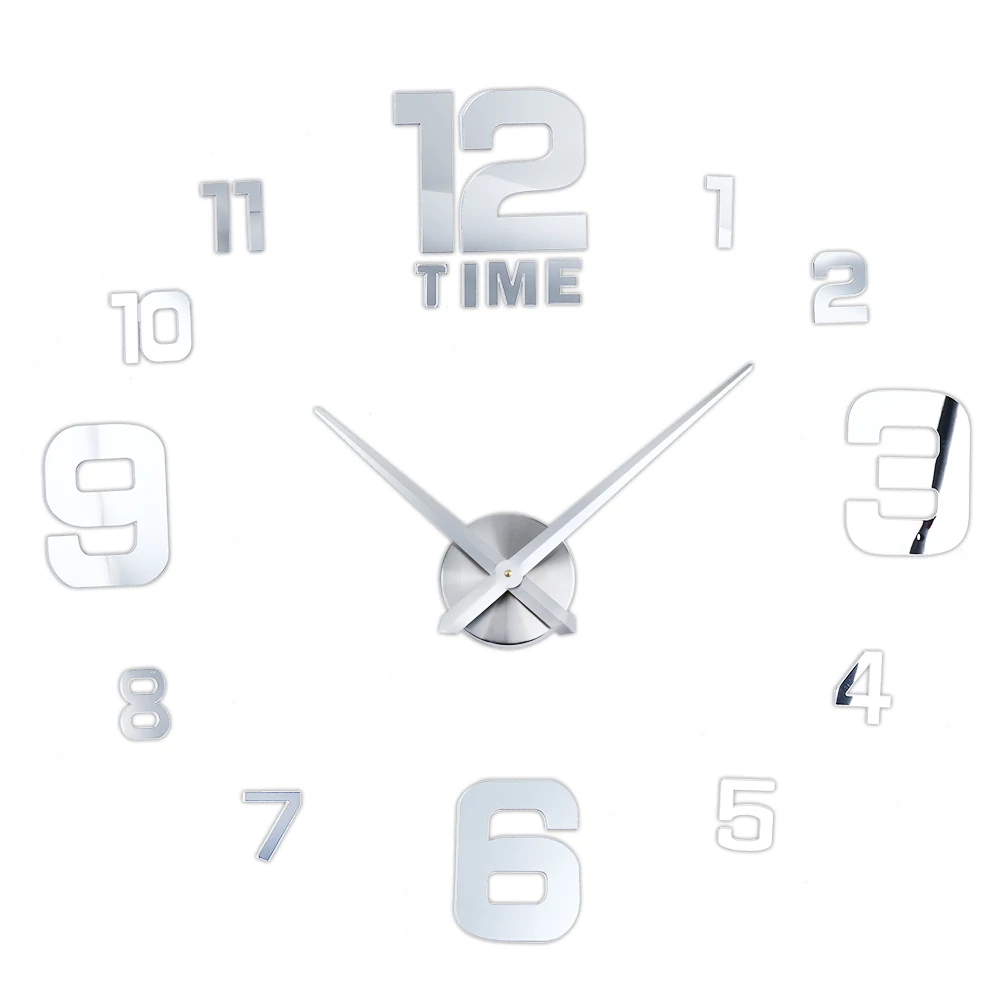 M. Сверкающие 3D настенные часы зеркальный эффект наклейки бескаркасные цифры DIY