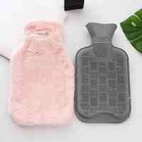 rubber water filled hot water bottle explosion proof leak proof thickened plush removable washable hand warmer