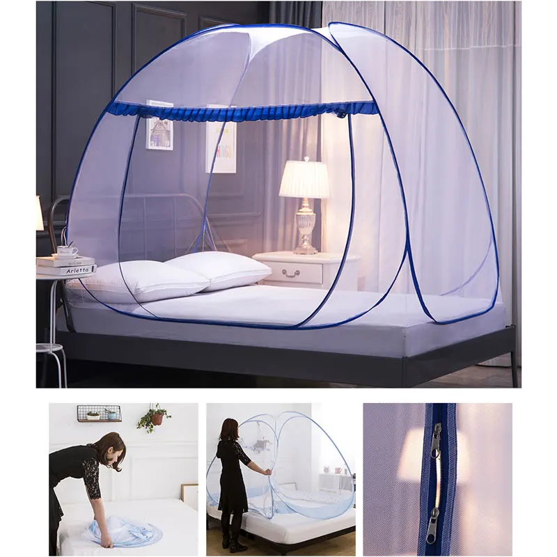 Сетка от комаров для юрты с рамой для стационарного использования в спальне дома.