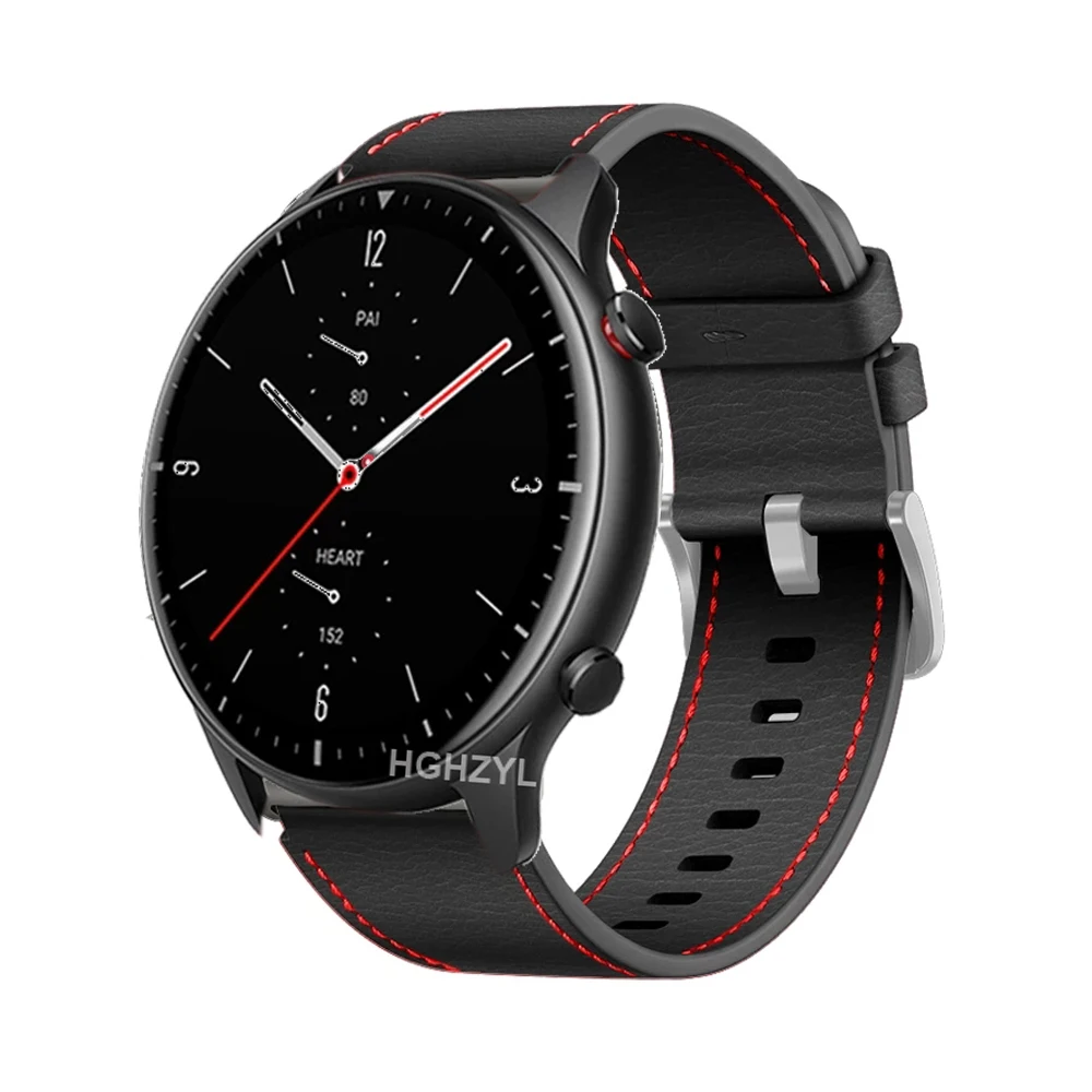Ремешок из натуральной кожи 22 мм для Amazfit GTR2 2e Pace Stratos3 2 браслет Samsung Galaxy Watch 3 45 S3 -