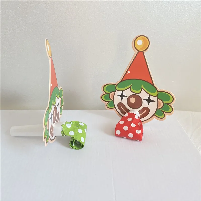 

10Pcs Blowing Long Pole Horn Whistle For Birthday Party Gift Toys Cheer Props With Animal Pattern