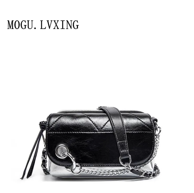 100% кожаная сумка 2019 Новая модная на плечо Маленькая квадратная цепочке