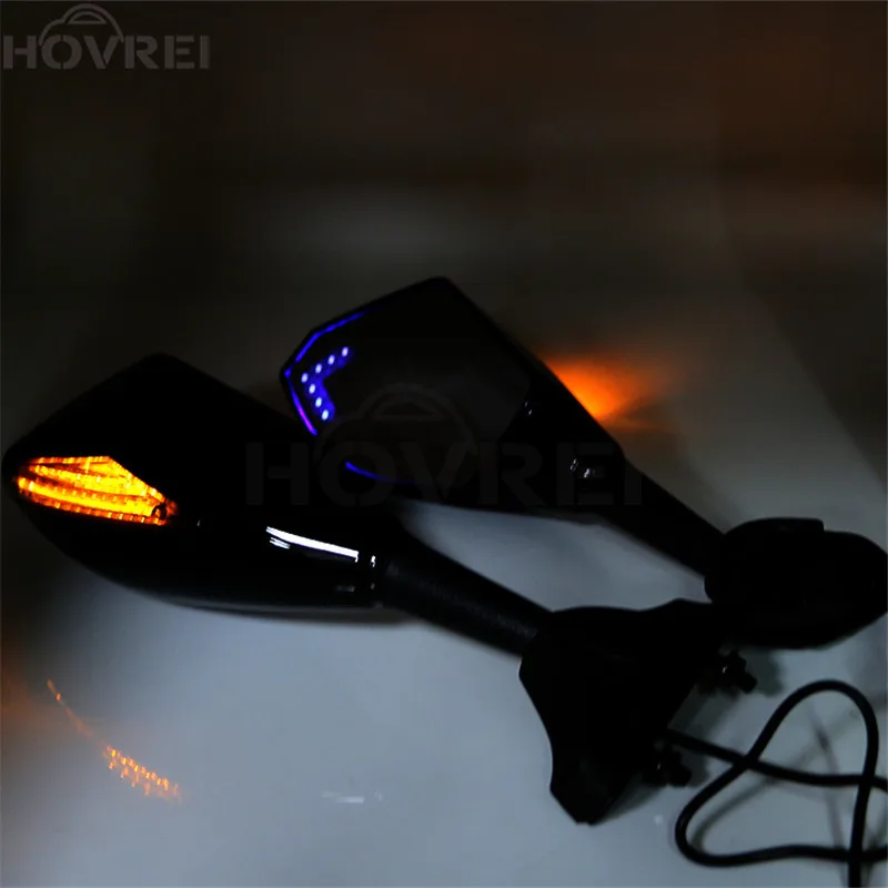 Мотоцикл синий светодиод поворотные зеркала индикаторы боковые заднего вида для
