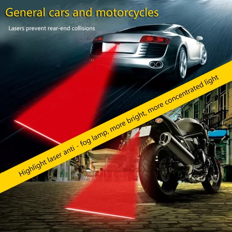 

Rearing Warning Light Anti Collision Rear-end Car Las er Taillight Tail Fog Light Car Brake Parking Lamp