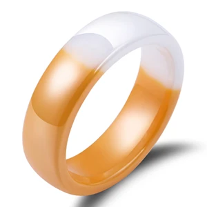 6mm Yellow White 6 мм гладкое красное керамическое кольцо для женщин простой стиль керамическое свадебное кольцо вечерние женские цветок ювелирный подарок на палец Прямая поставка - Цвет основного камня: 6mm Yellow White