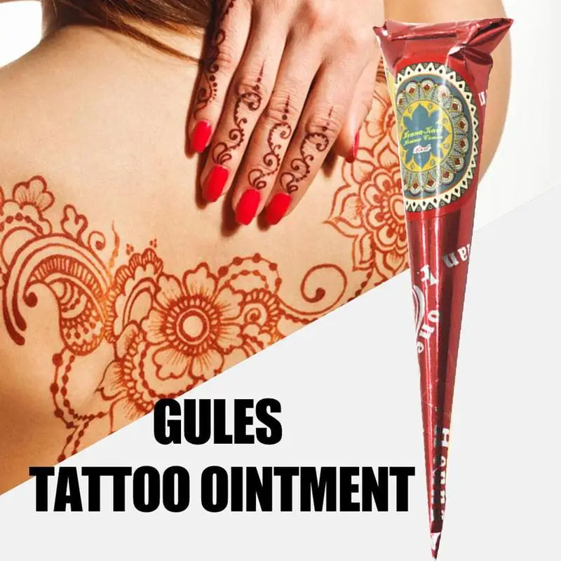 

2021 Red Mehndi Body Paint Indian Henna Tattoo Paste Cone Temporary Mehndi Henna Tattoo Body Art Sticker Body Paint Beauty Care