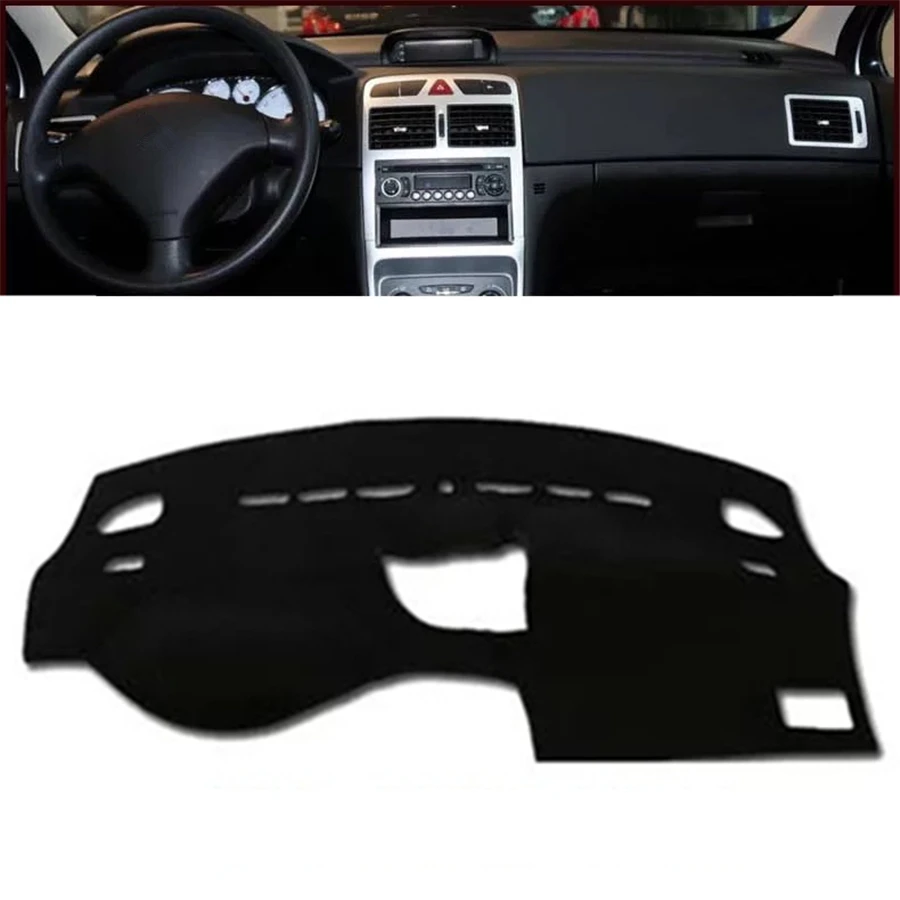 Черный автомобильный коврик для приборной панели Peugeot 307 (все годы) 2005 2006 2007 2008