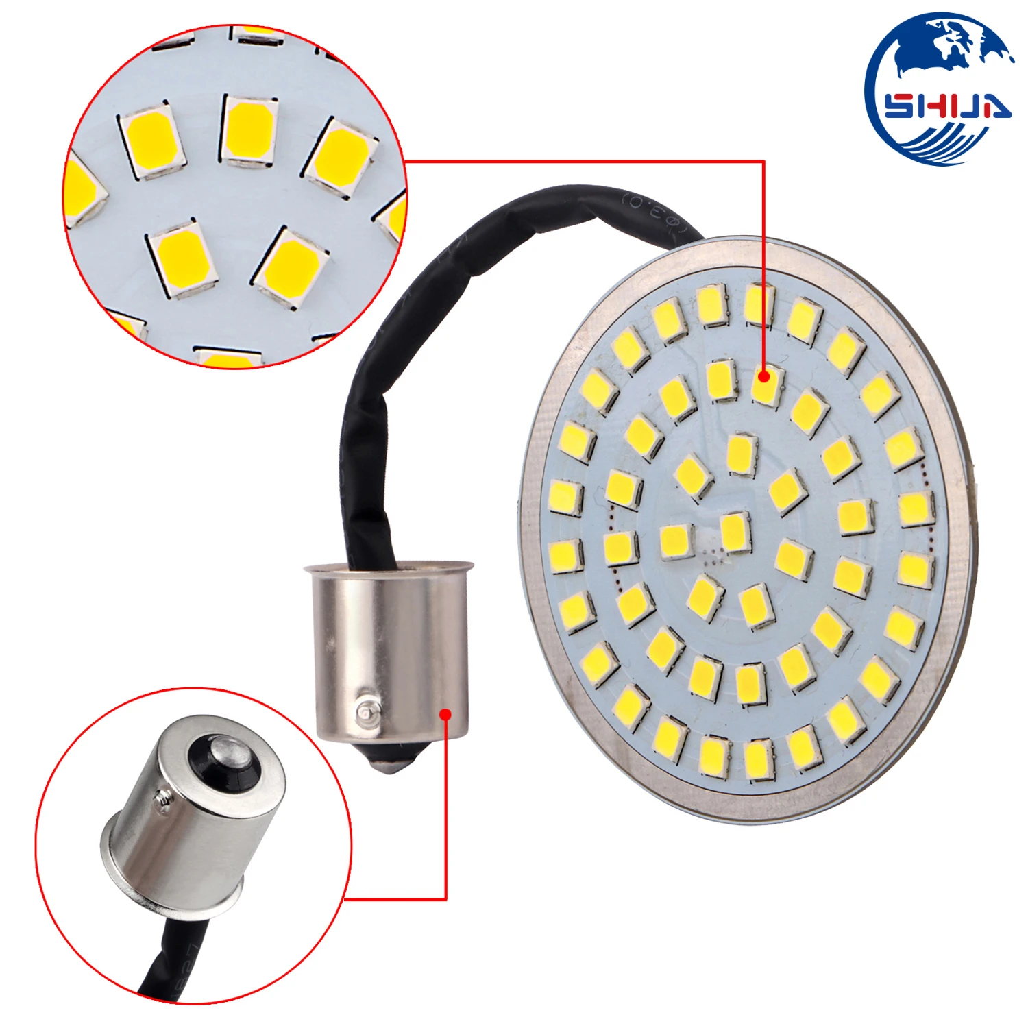 1 Pair Bullet Style 1156 LED Inserts Front Turn Signal Indicator Light Lamp Panel For Harley Sportster Electra Glide Dyna FLSTF |