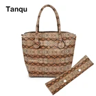 Водонепроницаемая сумка TANQU из искусственной кожи под змеиную кожу со змеиной вставкой карман плюс Отделка Ручка комбинация для классической мини-сумки Obag