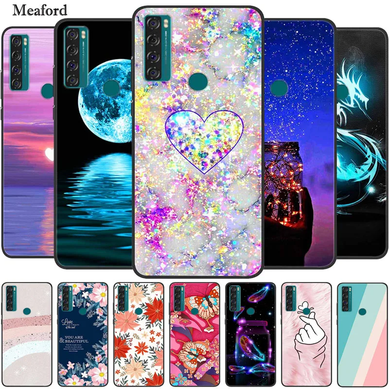 Чехол для TCL 20 SE роскошный Силиконовый ТПУ мягкий чехол телефона T671H мультяшный