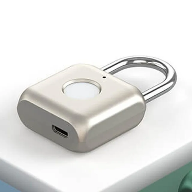 Gold Xiaomi Smart Fingerprint Padlock Kitty USB Водонепроницаемый Электронный замок с отпечатком пальца домашний Противоугонный багажный чехол предохранительный висячий замок - Цвет: Gold
