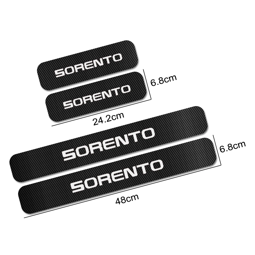 

4PCS Car Door Sill Stickers For Kia Sorento Scuff Plate Auto Anti-Scratch Protector Carbon Fiber Decals Car Tuning Accessories