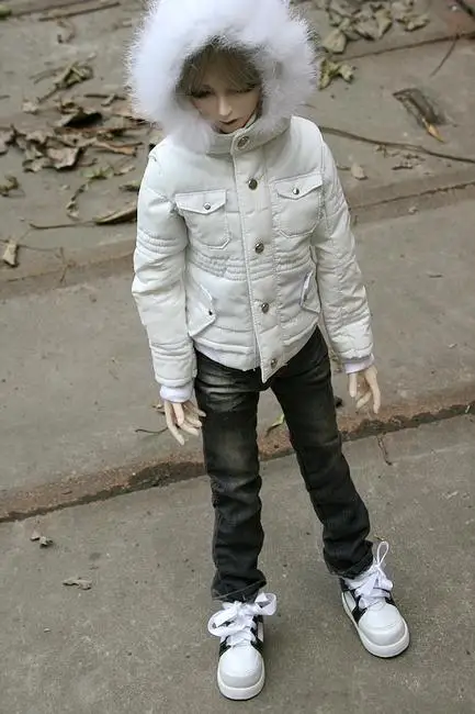 [Wamami] стеганая куртка/пальто/наряд 1/4 MSD 1/3 SD DZ AOD SD17 DZ70 70 см кукла BJD Dollfie черный/белый - Цвет: White